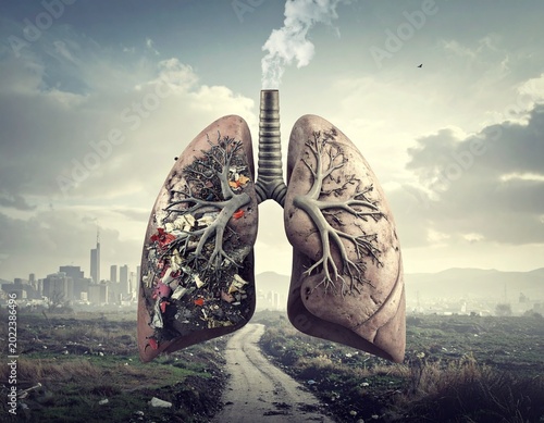 Polluted lungs, dying planet
