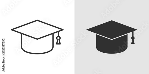 Graduation Cap Icon representing academic achievement, higher education, and successful completion of studies.