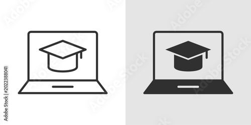 Online Degree Icon representing accredited digital education programs and remote university learning.