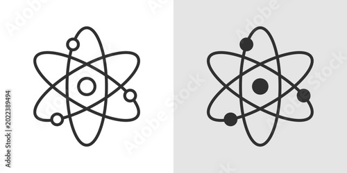 Bild auf Leinwand Atom Icon representing science, physics education, and advanced scientific research concepts