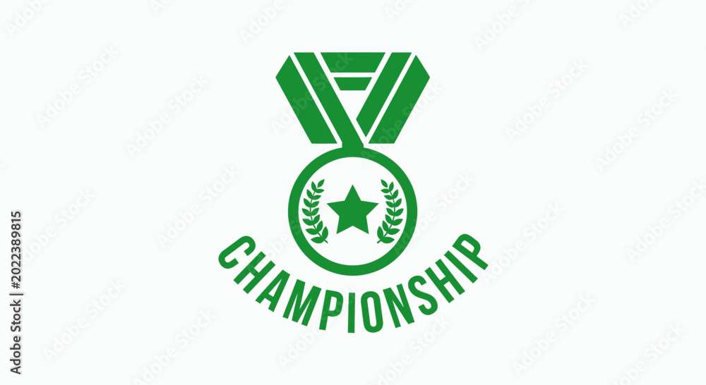 Obraz premium Championship Medal: Green Award Symbolizing Achievement, Victory, and Success in Sports