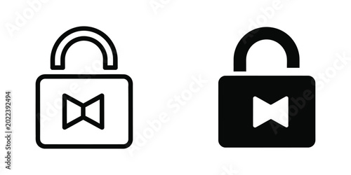 Photos Secure locked padlock icons with open shackle