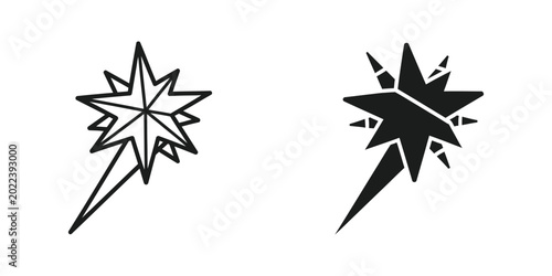 Schilderij op canvas Broken and intact starburst icons with sharp edges