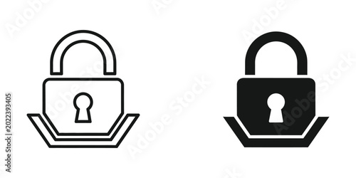 Canvastavla Secure padlock icon with open and closed states