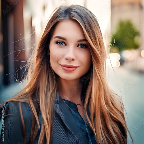 Portrait of a confident woman on a city street