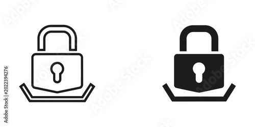 Fotografija Secure locked padlock on smartphone icon design