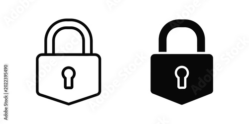 Photos Open and closed padlock icons in contrasting styles