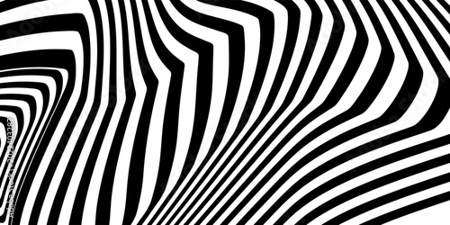 Obraz na płótnie black and white optical illusion background, concentric rounded square tunnel pa