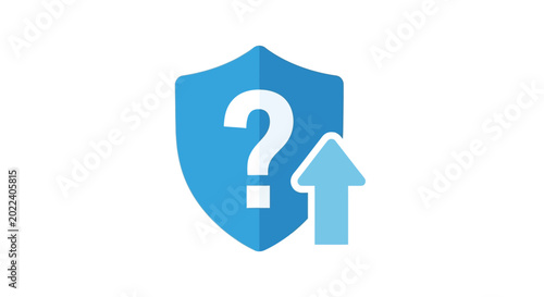 security question mark icon with upward arrow flat vector illustration