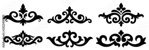 Photos Decorative floral ornaments and vintage scrollwork vignettes for elegant design