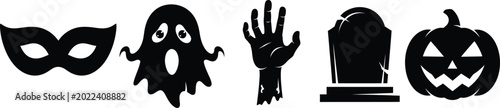 Photos Halloween symbols and objects in black and white