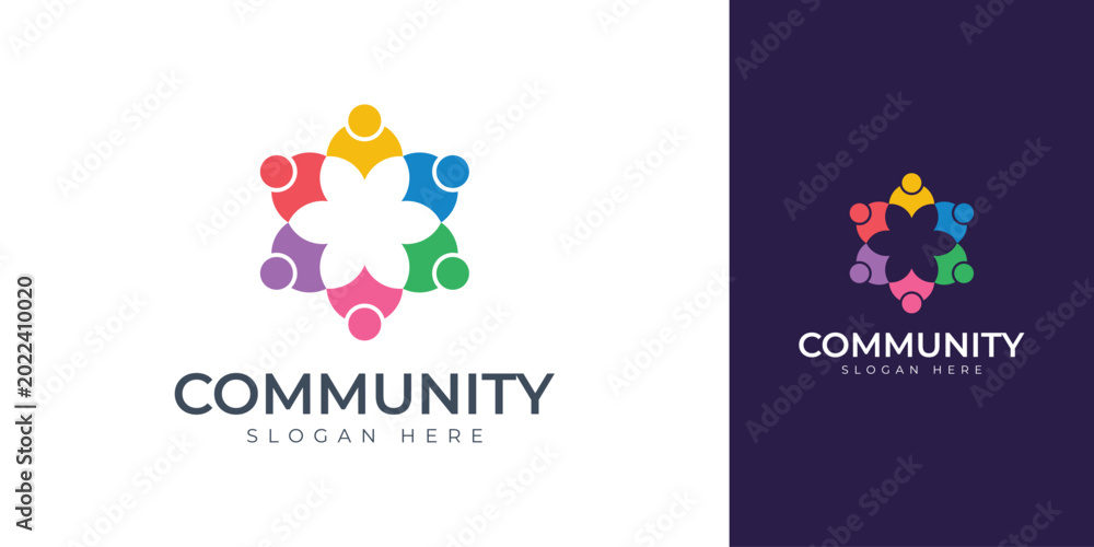 Fototapeta premium Colorful Abstract Group of People Logo Template