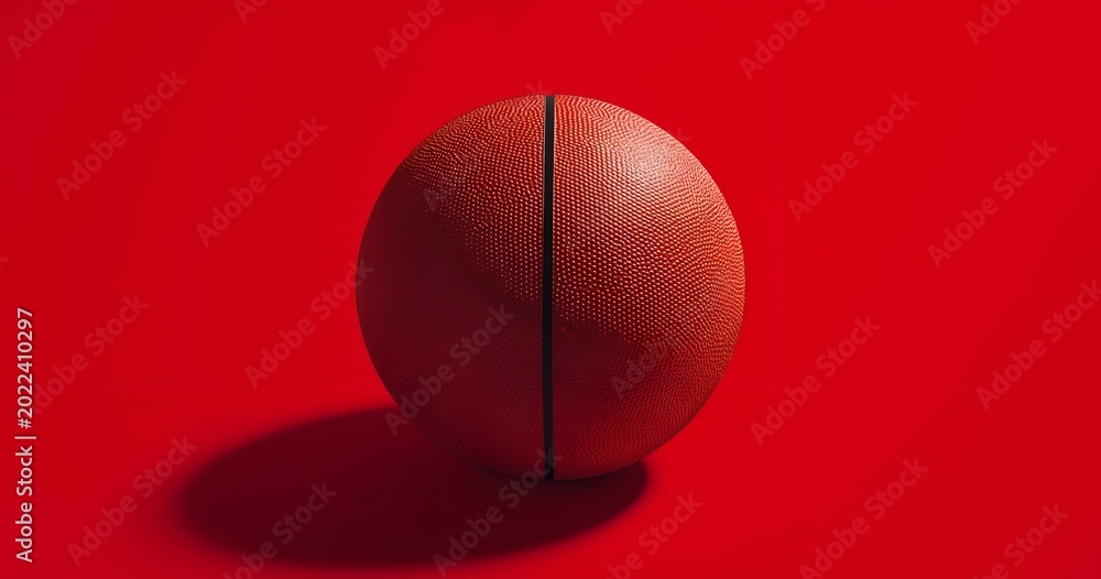 Obraz premium A minimalistic and vibrant red ball on a bold red background, creating a striking visual impact that embodies modern design principles.