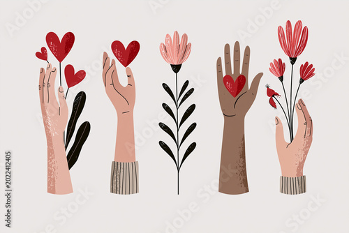 hands and flowers