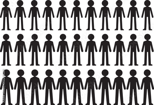 Fotografía Silhouette of a standout person rising above crowd, symbolizing uniqueness and i