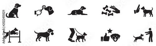 Photos Dog Training and Pet Obedience Icon Set