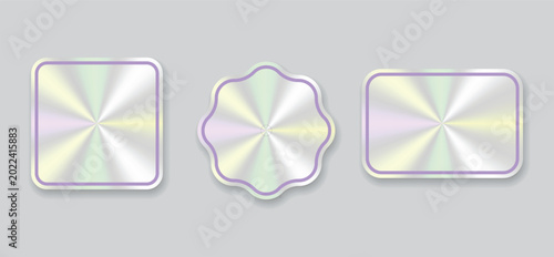 Tablou pe pânză Shiny pastel holographic star diamond and scalloped frames with metallic glow