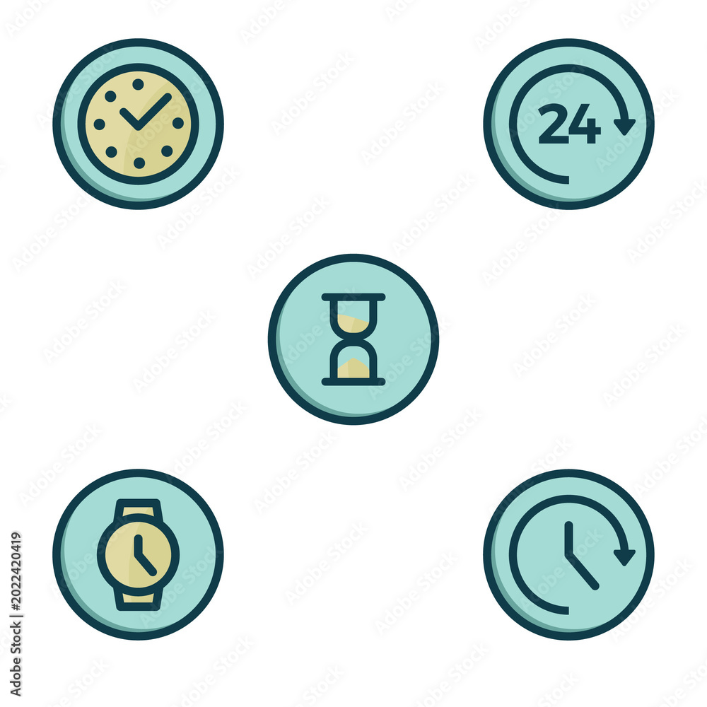 Time Management Clock Hourglass and Countdown Seamless Vector Pattern Background