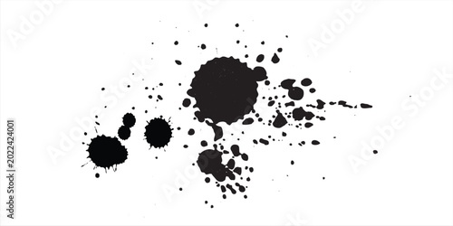 Tableau sur toile Black brush stroke set isolated on background