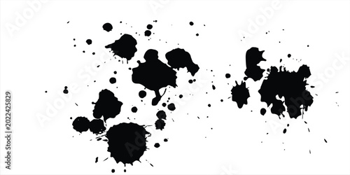 Foto Black brush stroke set isolated on background