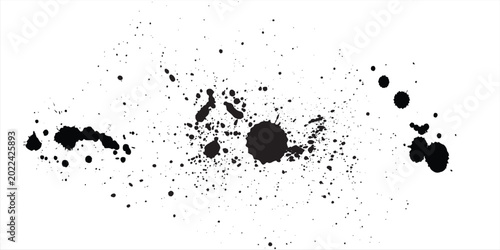 Canvastavla Black brush stroke set isolated on background
