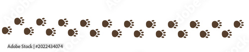 Paw vector foot trail print on white background. foot trail cat or Dog, path pattern animal tracks, isolated on tranparent background 