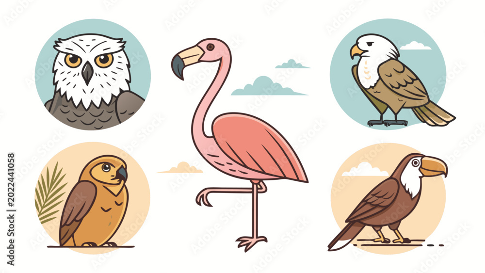 Obraz premium Collection of Various Bird Species.