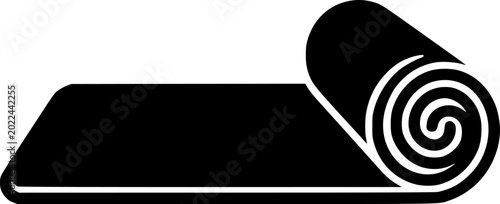 Yoga mat icon silhouette vector
