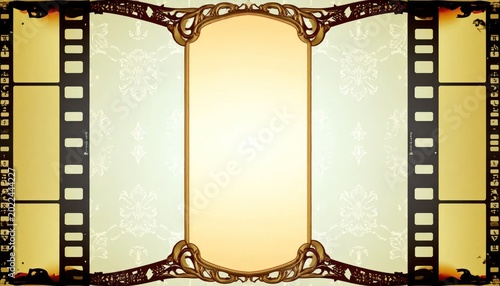 Vintage Film Strip with Blank Frames.