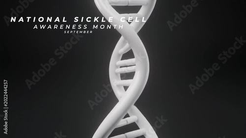 National Sickle Cell Awareness Month Blood Health and Genetic Disorder Education. Animation Video