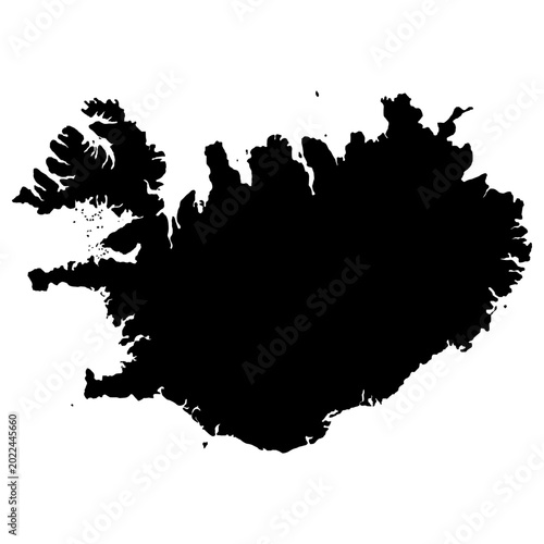 Iceland Map Vector In Black