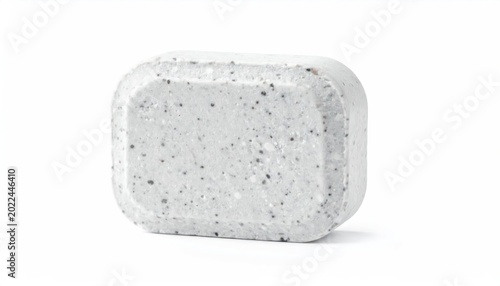 White Speckled Soap Bar on White Background.