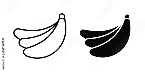 Bananas icon vector Illustration, Solid and stroke Style Icon