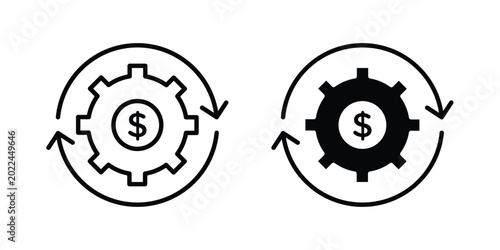 Foto Costs optimization icon vector Illustration, Solid and stroke Style Icon