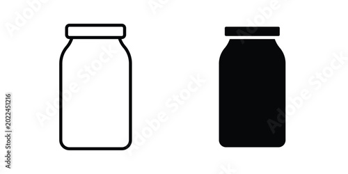 Glass jar icon vector Illustration, Solid and stroke Style Icon