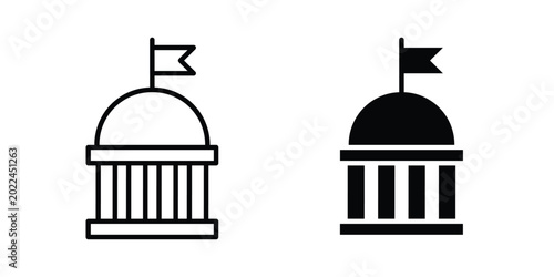 Government icon vector Illustration, Solid and stroke Style Icon