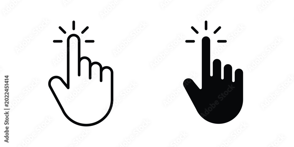 Fototapeta premium Hand click icon vector Illustration, Solid and stroke Style Icon