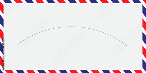 Photos Vintage airmail postcard back template with diagonal blue and red stripe