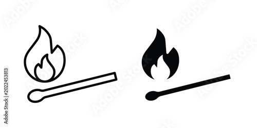 Φωτογραφία matchstick icon vector Illustration, Solid and stroke Style Icon