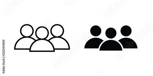 Member group icon vector Illustration, Solid and stroke Style Icon