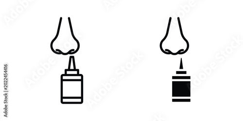 Foto Nasal spray icon vector Illustration, Solid and stroke Style Icon