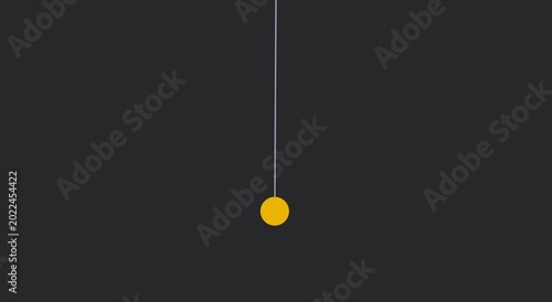 Minimalist pendulum swinging motion animation on dark animation background