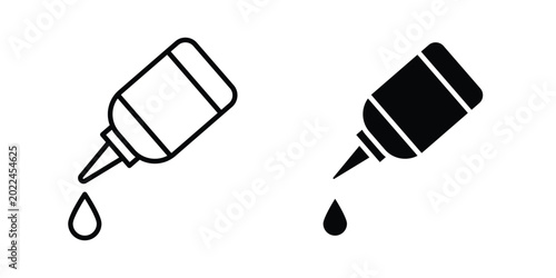 Tableau sur toile Oil dropper bottle icon vector Illustration, Solid and stroke Style Icon