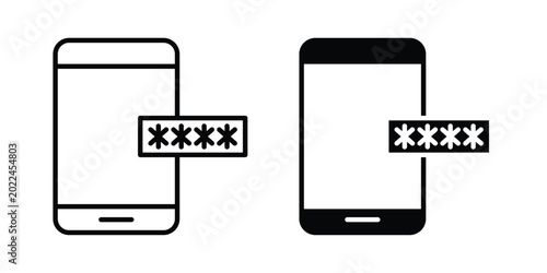 OTP Verification icon vector Illustration, Solid and stroke Style Icon