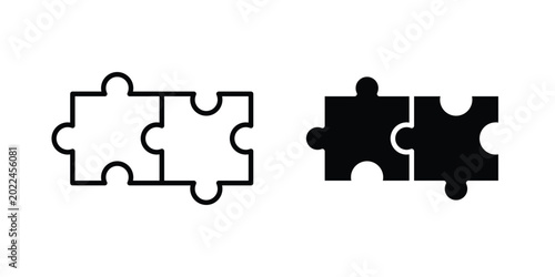 Foto Puzzle compatible icon vector Illustration, Solid and stroke Style Icon