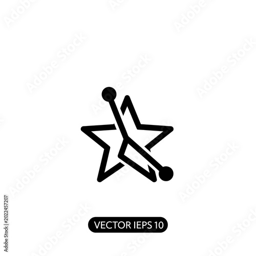 Minimalist Star with Connection Line Vector Icon for Modern Interface and Brand Identity