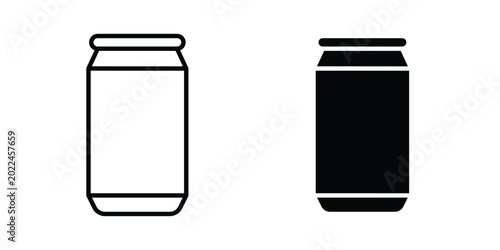 Soda can icon vector Illustration, Solid and stroke Style Icon