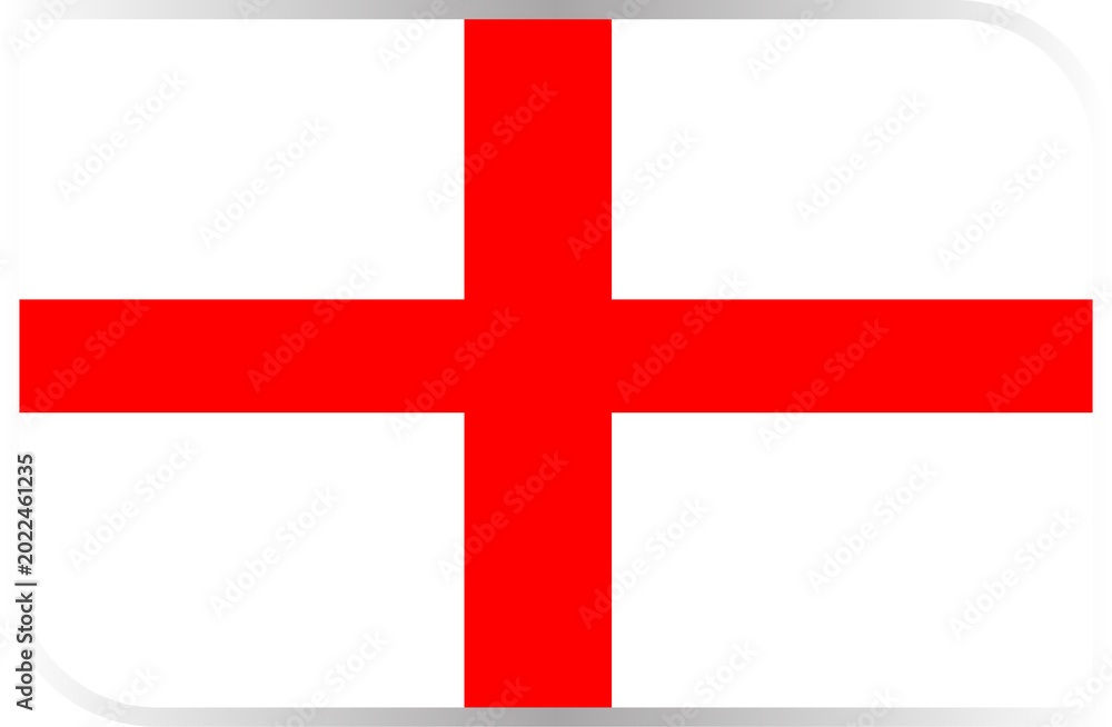 Obraz premium Transparent Rounded Rectangle England Flag Button and Badge Icon