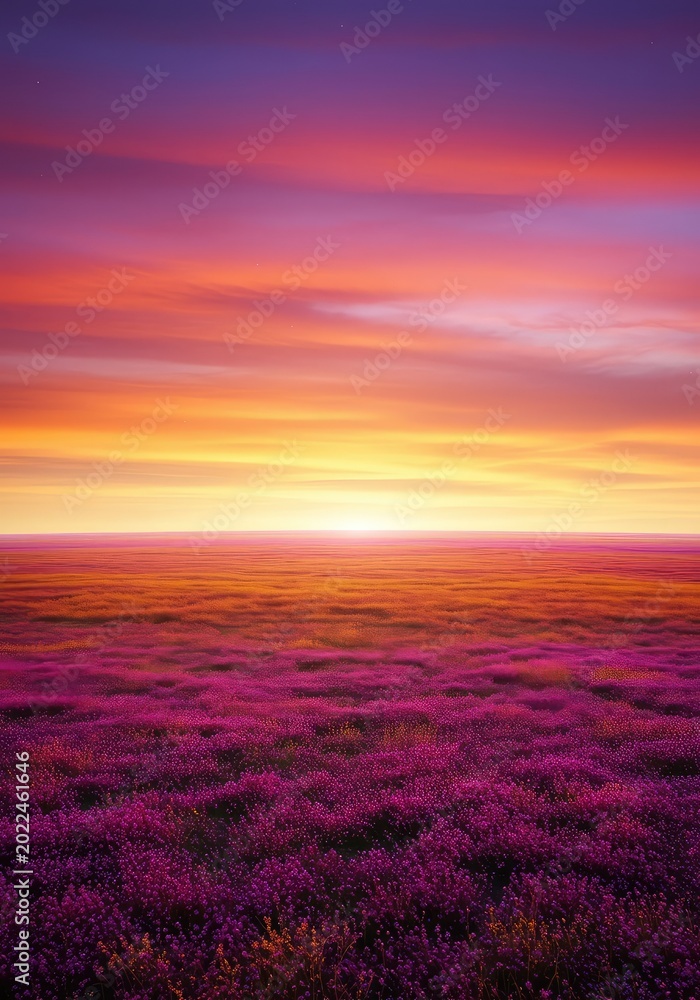 Obraz premium Expansive psychedelic field blank backdrop. Abstract gradient landscape with flowing, vibrant colors and deep empty space ,neon ,pattern ,soft