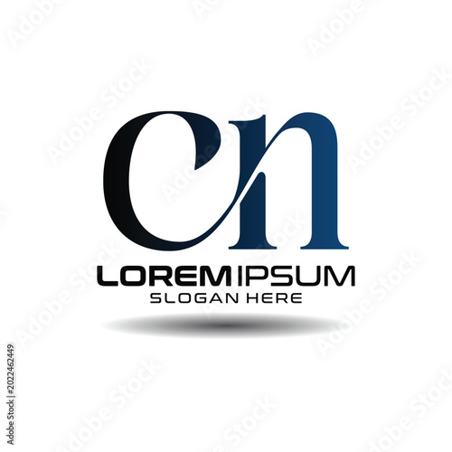 Cn logo monogram lettermark typography corporate brand identity minimalist business industry vector